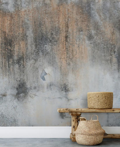 grå betong tapetväggmålning kallad Industrial Art på Wallsauce för kök och sovrum