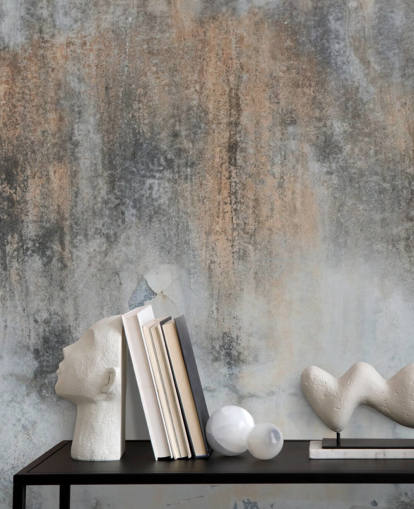 mural de papel pintado de hormigón gris llamado Industrial Art at Wallsauce para cocinas y dormitorios