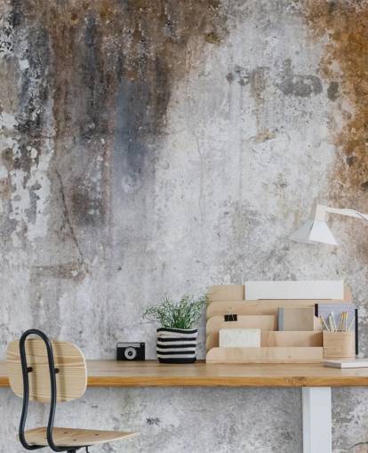grey and brown customisable concrete wallpaper mural called Aged Concrete for kitchens