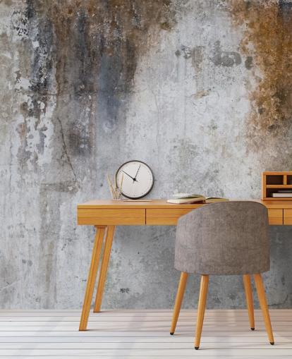 Graue und braune, personalisierbare Betontapete namens Aged Concrete für Küchen