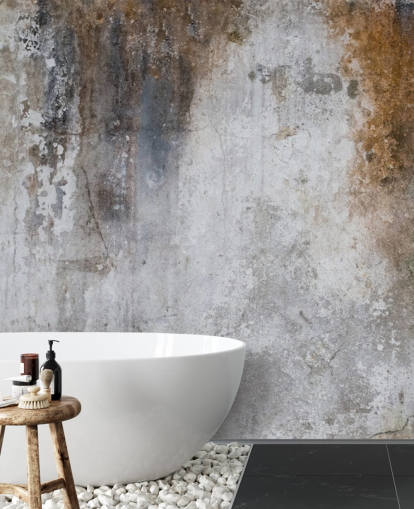 Graue und braune, personalisierbare Betontapete namens Aged Concrete für Küchen