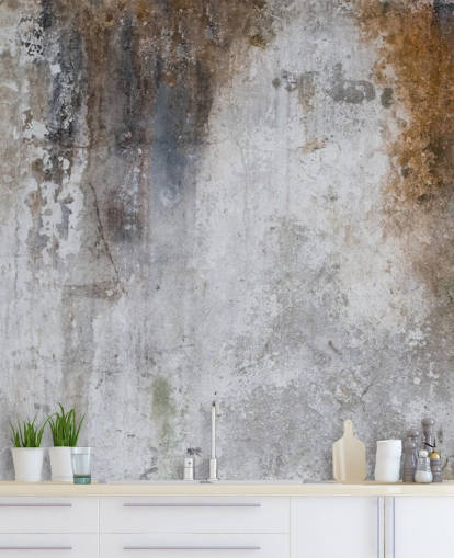 grey and brown customisable concrete wallpaper mural called Aged Concrete for kitchens