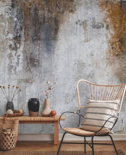 grey and brown customisable concrete wallpaper mural called Aged Concrete for kitchens