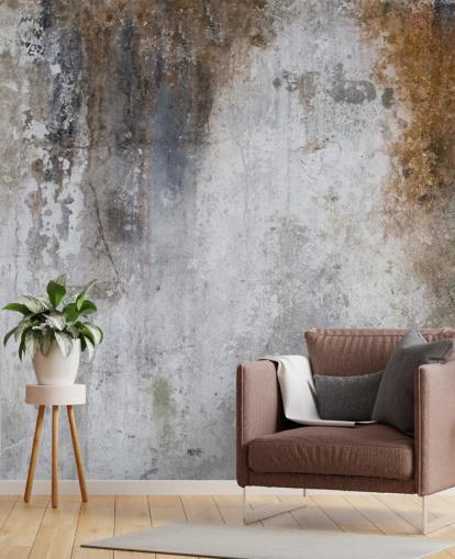 grå og brun tilpasselig beton tapetmaleri kaldet Aged Concrete til køkkener