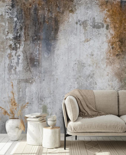 grå og brun tilpasselig beton tapetmaleri kaldet Aged Concrete til køkkener