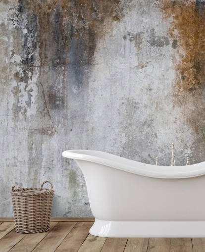 Graue und braune, personalisierbare Betontapete namens Aged Concrete für Küchen