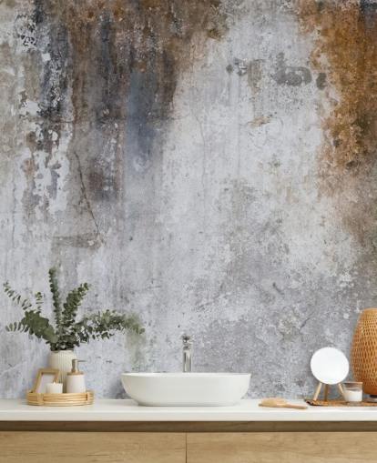 grå og brun tilpasselig beton tapetmaleri kaldet Aged Concrete til køkkener