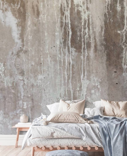 grå beton tapetmaleri kaldet Grey Texture of Concrete af Wallsauce til køkkener og soveværelser