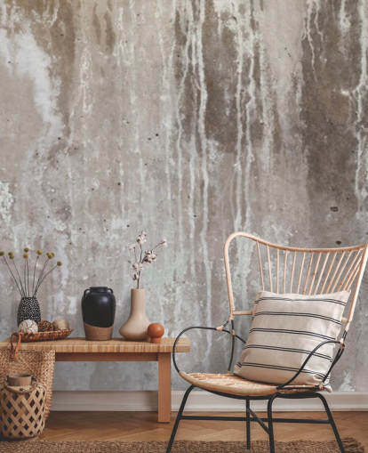 mural de papel pintado de hormigón gris llamado Grey Texture of Concrete de Wallsauce para cocinas y dormitorios