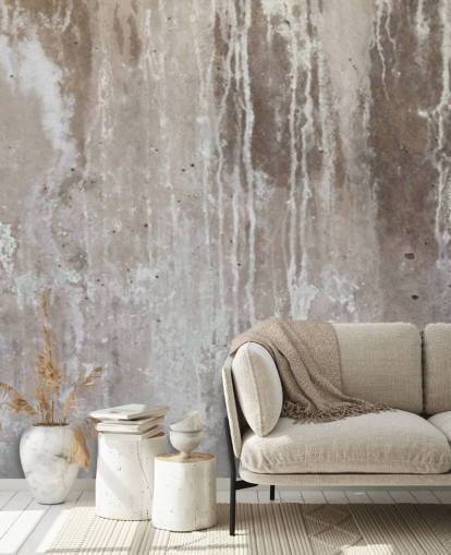 mural de papel pintado de hormigón gris llamado Grey Texture of Concrete de Wallsauce para cocinas y dormitorios