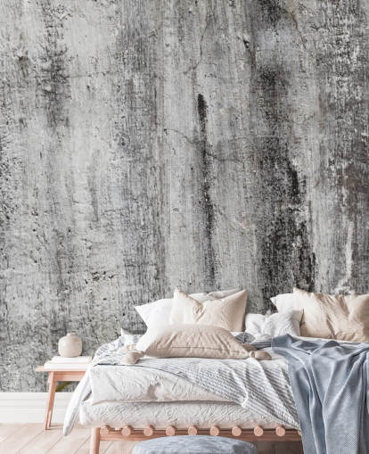 gray and black industrial wallpaper mural called Blackened by Time for bedrooms and kitchens