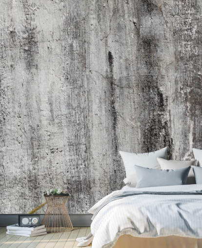 mural de papel pintado industrial gris y negro llamado Blackened by Time para dormitorios y cocinas