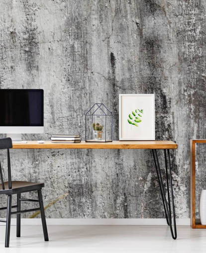 gray and black industrial wallpaper mural called Blackened by Time for bedrooms and kitchens