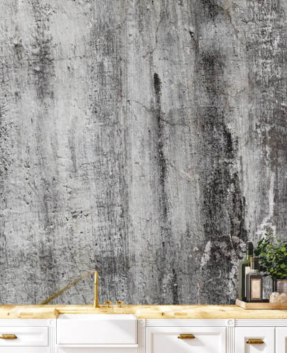 grey and black industrial wallpaper mural called Blackened by Time for bedrooms and kitchens