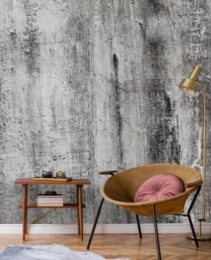 gray and black industrial wallpaper mural called Blackened by Time for bedrooms and kitchens