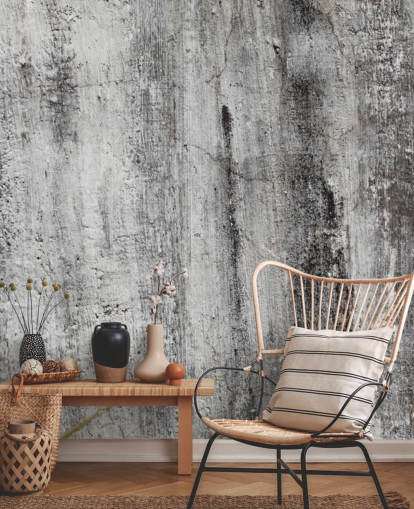 gray and black industrial wallpaper mural called Blackened by Time for bedrooms and kitchens