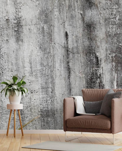 gray and black industrial wallpaper mural called Blackened by Time for bedrooms and kitchens