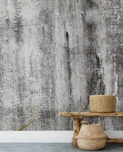 gray and black industrial wallpaper mural called Blackened by Time for bedrooms and kitchens