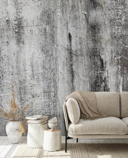 gray and black industrial wallpaper mural called Blackened by Time for bedrooms and kitchens