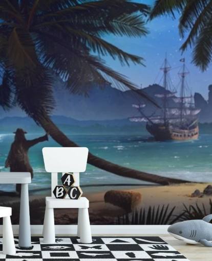 pirat på stranden tapet