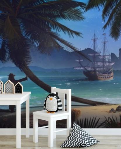 papel de parede pirata na praia