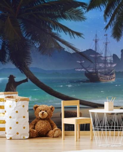 pirate on beach wallpaper