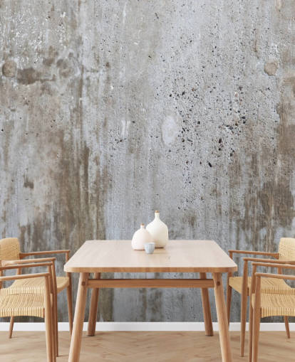 gray concrete effect wallpaper mural called Concrete in Distress for bedrooms and kitchens from Wallsauce