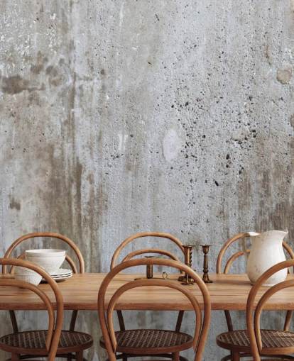 gray concrete effect wallpaper mural called Concrete in Distress for bedrooms and kitchens from Wallsauce