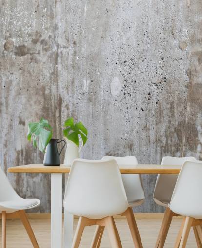 gray concrete effect wallpaper mural called Concrete in Distress for bedrooms and kitchens from Wallsauce