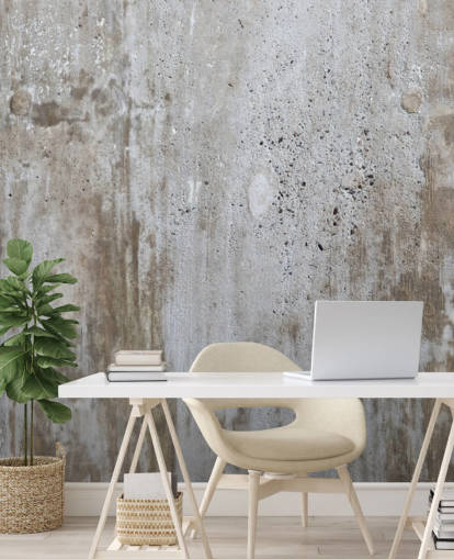 mural de papel de parede com efeito de concreto cinza chamado Concrete in Distress para quartos e cozinhas da Wallsauce