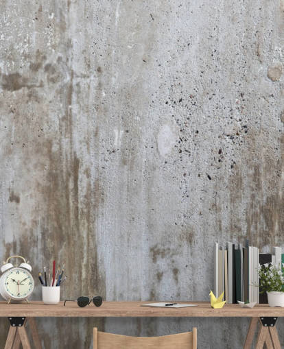 Graues Tapeten-Wandbild in Betonoptik mit dem Titel Concrete in Distress für Schlafzimmer und Küchen aus Wallsauce
