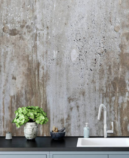 Graues Tapeten-Wandbild in Betonoptik mit dem Titel Concrete in Distress für Schlafzimmer und Küchen aus Wallsauce Graues Tapeten-Wandbild in Betonoptik mit dem Titel Concrete in Distress für Schlafzimmer und Küchen aus Wallsauce