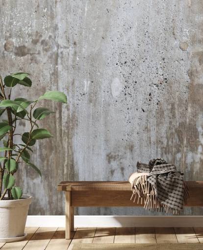 Graues Tapeten-Wandbild in Betonoptik mit dem Titel Concrete in Distress für Schlafzimmer und Küchen aus Wallsauce Graues Tapeten-Wandbild in Betonoptik mit dem Titel Concrete in Distress für Schlafzimmer und Küchen aus Wallsauce