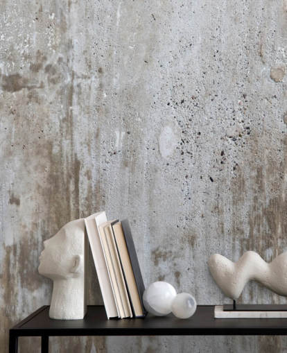 grey concrete effect wallpaper mural called Concrete in Distress for bedrooms and kitchens from Wallsauce