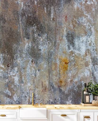 grey concrete effect wallpaper mural called Textures of Colour for bedrooms and kitchens at Wallsauce
