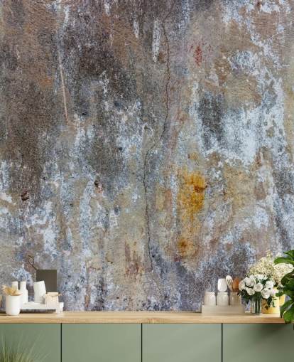 Graues Tapeten-Wandbild mit Betoneffekt namens Textures of Colour für Schlafzimmer und Küchen in Wallsauce