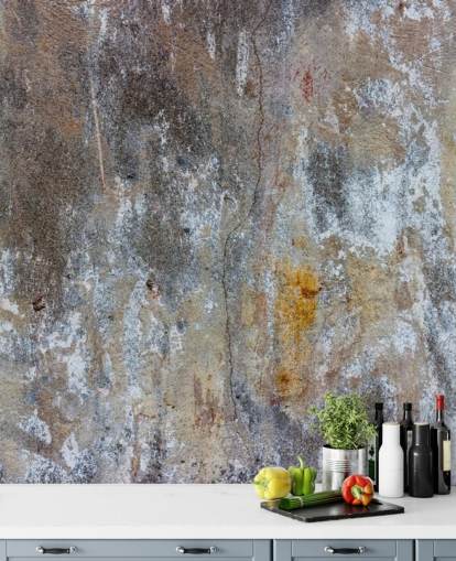 grey concrete effect wallpaper mural called Textures of Colour for bedrooms and kitchens at Wallsauce
