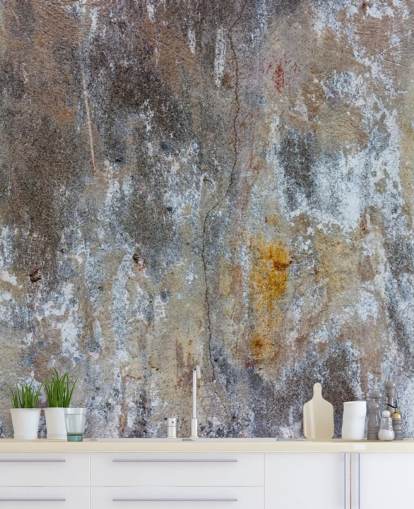 mural de papel pintado gris con efecto hormigón llamado Textures of Colour para dormitorios y cocinas en Wallsauce