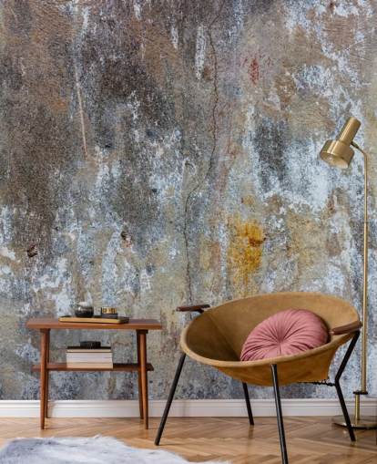 grey concrete effect wallpaper mural called Textures of Colour for bedrooms and kitchens at Wallsauce