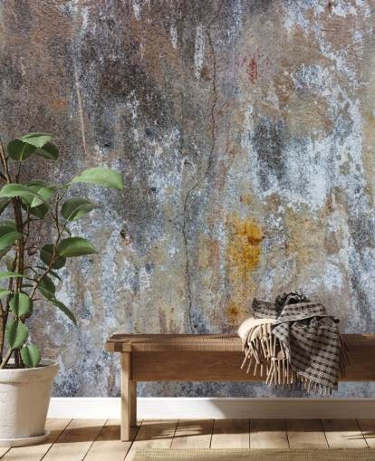 grey concrete effect wallpaper mural called Textures of Colour for bedrooms and kitchens at Wallsauce