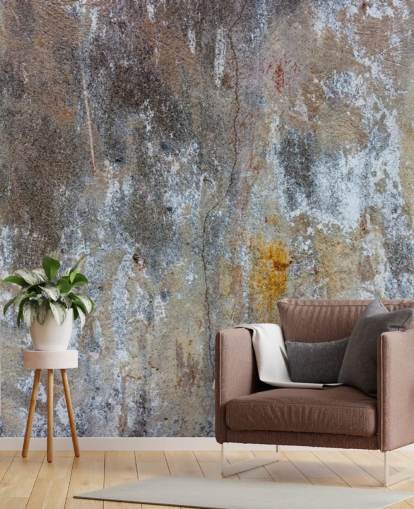 grey concrete effect wallpaper mural called Textures of Colour for bedrooms and kitchens at Wallsauce