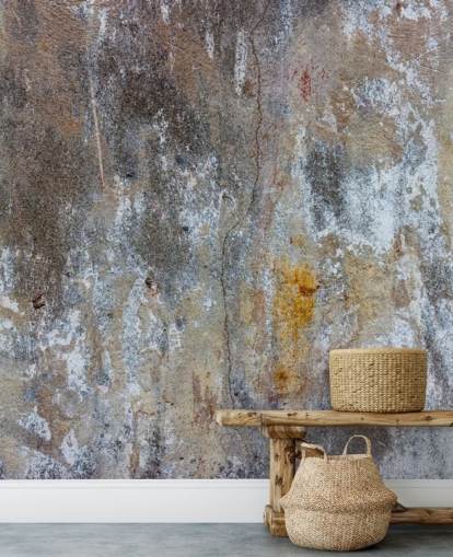 gray concrete effect wallpaper mural called Textures of Color for bedrooms and kitchens at Wallsauce