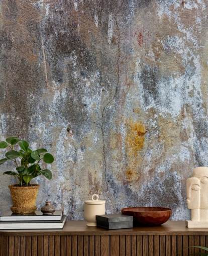 Graues Tapeten-Wandbild mit Betoneffekt namens Textures of Colour für Schlafzimmer und Küchen in Wallsauce