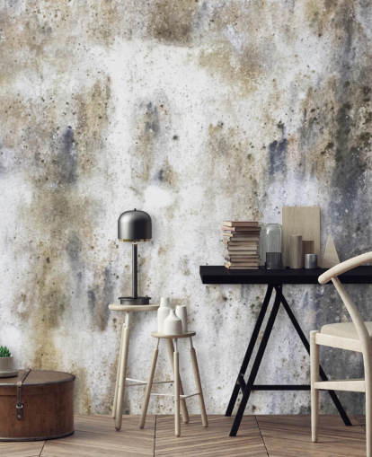 mural de papel pintado gris con efecto hormigón llamado Concrete para dormitorios y cocinas