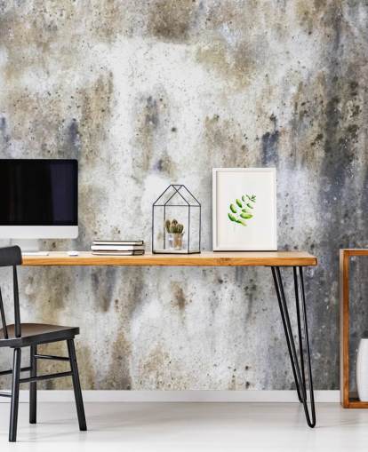 mural de papel pintado gris con efecto hormigón llamado Concrete para dormitorios y cocinas