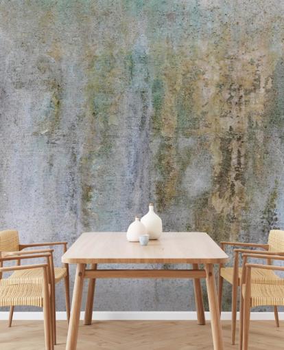 carta da parati murale in cemento grigio e oro chiamato Concrete Patina at Wallsauce per uffici e camere da letto