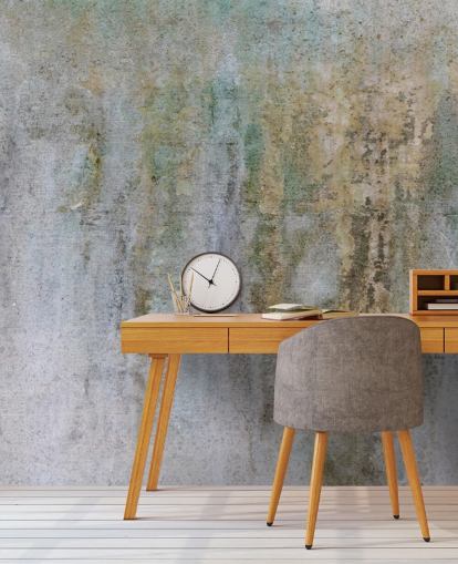 grey and gold concrete wallpaper mural called Concrete Patina at Wallsauce for offices and bedrooms