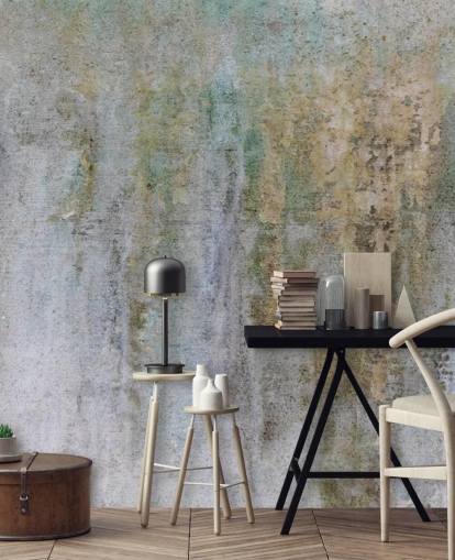 mural de papel pintado de hormigón gris y dorado llamado Concrete Patina en Wallsauce para oficinas y dormitorios mural de papel pintado de hormigón gris y dorado llamado Concrete Patina en Wallsauce para oficinas y dormitorios