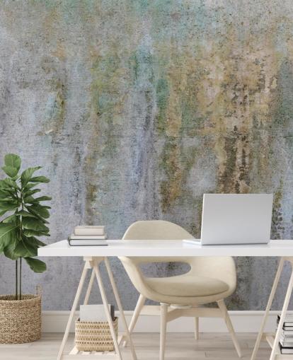 grey and gold concrete wallpaper mural called Concrete Patina at Wallsauce for offices and bedrooms