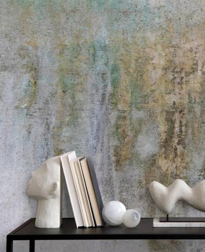 gray and gold concrete wallpaper mural called Concrete Patina at Wallsauce for offices and bedrooms